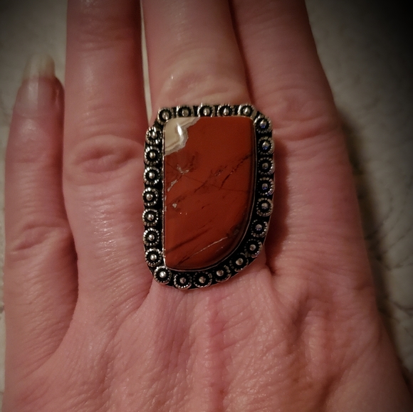 New Healing Red Jasper 925 Silver Ring. - Picture 5 of 9